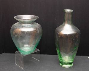 lot 123 image: Two Large Colored Glass Vases
