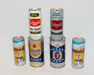 lot 147 image: Set of Six Vintage Beer Cans