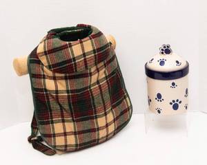 lot 157 image: Dog Treats Jar and Dog Coat
