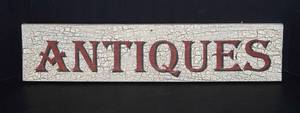 lot 166 image: Crackled Antiques Wall Hanging Sign