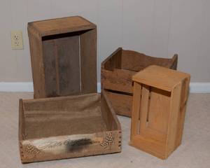 lot 185 image: Four Vintage Wooden Crates