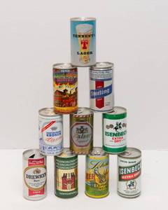 lot 197 image: 10 Collectors Beer Cans