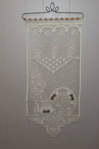lot 217 image: Heritage Lace Tea Time Wall Hanging with Roses