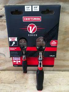 lot 104 image: Craftsman V Series 14 and 38 Drive Comfort Grip Ratchets Model # CMMT86502V 03122512