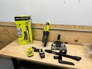 lot 125 image: RYOBI ONE HP 18V Cordless Pet Stick Vacuum Cleaner Kit with 4.0 Ah HIGH PERFORMANCE Battery and Charger