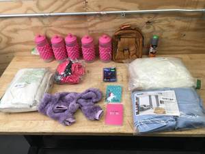 lot 58 image: Lot of Water Bottles, Dog Clothes, Drapes and Other Items
