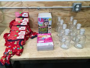 lot 172 image: Lot of Dog Pajamas, Board Games and Decanters