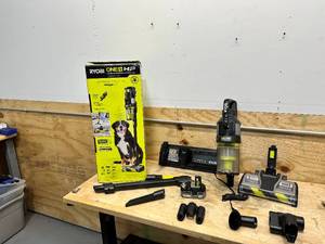 lot 158 image: RYOBI ONE HP 18V Cordless Advanced WHISPER Series Stick Vacuum Kit with 4.0 Ah Battery and Charger