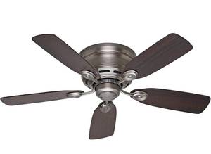 lot 10 image: Hunter Fan Company 51060 Hunter Indoor Low Profile IV Ceiling Fan with Pull Chain Control, 42, Antique Pewter Finish
