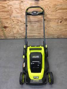 lot 6 image: RYOBI 40V HP Brushless 20 in. Cordless Battery Walk Behind Push Lawn Mower with 6.0 Ah Battery and Charger Model # RY401017VNM (Retails for $329)