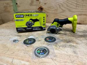 lot 150 image: RYOBI ONE HP 18V Brushless Cordless Compact Cut-Off Tool (Tool Only)
