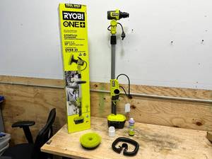 lot 217 image: RYOBI ONE 18V Cordless Soap Dispensing Scrubber (Tool Only)