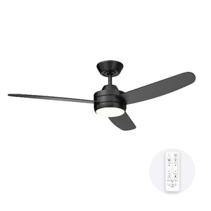 lot 42 image: Orein Joy 54 in. Integrated LED Matte Black Ceiling Fan with Adjustable Color Temperature and Night Light with Remote Control