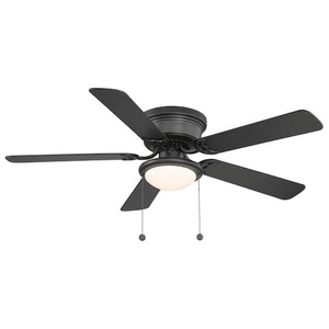 lot 46 image: Hugger 52 in. LED Indoor Black Ceiling Fan with Light Kit