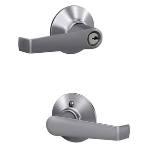 lot 50 image: Schlage Elan Satin Chrome Light Commercial Storeroom Door handle