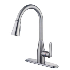 lot 119 image: McKenna Single-Handle Pull Down Sprayer Kitchen Faucet in Stainless Steel with TurboSpray and FastMount