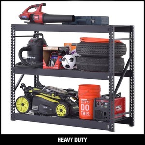 lot 127 image: Husky 3-Tier Industrial Duty Steel Garage Storage Shelving Unit in Black (65 in. W x 54 in. H x 24 in. D)