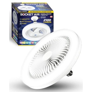 lot 146 image: (7) 10.1 in. LED Color Changing Indoor White Ceiling Fan, Socket Air