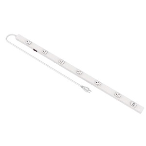 lot 155 image: Commercial Electric 6-Outlet 2 USB Power Strip, White