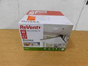 lot 4 image: ReVent 80 CFM CeilingWall Mount Quiet Easy Roomside Installation BathroomBath Exhaust Fan with Modern Easy Clean Shield Cover