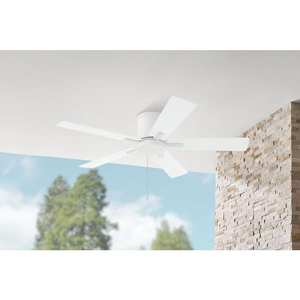 lot 45 image: Hampton Bay Grantway 48 in. IndoorCovered Outdoor Matte White Low Profile Ceiling Fan Without Ligh