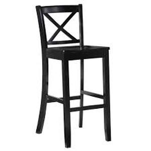 lot 10 image: Linon Home Decor X Back 30 in. Black Bar Stool  Customer Returns See Pictures