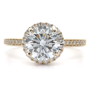 Never Worn 1.91ctw. Diamonds in Ring, Round w/ Pavé Set Natural Diamond Accents,14K Yellow Gold, IGI Report VS1-F, Retail $3,800 VIDEO