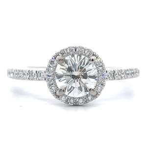 NEW! 1.20ctw. Diamonds in Ring, Round w/ Pavé Set Natural Diamond Accents, 14K White Gold, IGI Report VS1-G, Retail $2,500 VIDEO