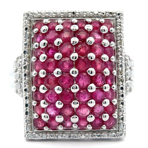 lot 12 image: NEW PavNatural Ruby Rectangular Top Statement Ring
