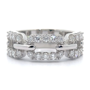 lot 14 image: NEW 1.03 Carat PavDiamond Chain Link Ring