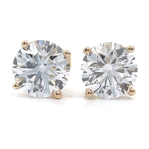 NEW! 2 Carat Diamond Round Solitaire Stud Earrings in 14k Yellow Gold w/ EGL Report; $1,700 Retail