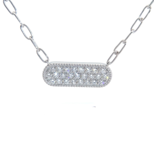 lot 4 image: NEW 1.50 Carat PavDiamond Paperclip Necklace