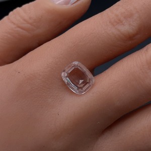 lot 18B image: 5.14 CT White Sapphire GemstoneModified Cushion Cut.  VIDEO 