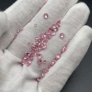 lot 19B image: 25 CT Mixed Pink Stone CollectionRound Brilliant Cuts, Assorted Sizes.  VIDEO 