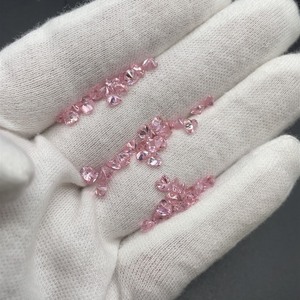lot 21B image: 22.79 CT Pink Heart-Shaped Gemstone Lot50 Matching Lab-Created Stones.  VIDEO 