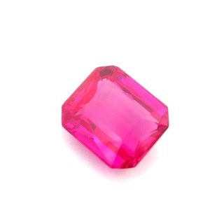 lot 22B image: 12.52 CT Vivid Red  Ruby GemstoneXL Octagonal Emerald Cut.  VIDEO 