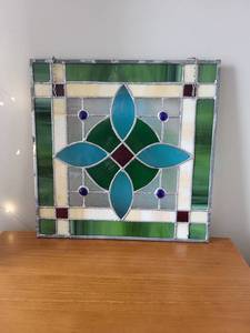 lot 39 image: 13x13 Stained Glass Window Panel