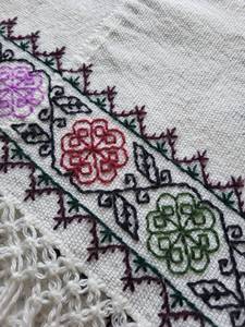 lot 45 image: Handwoven Floral Embroidered Poncho