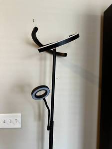 lot 81 image: Modern Black LED Floor Lamp with Remote Control for Easy OnOff Settings