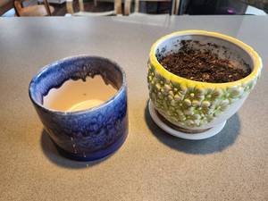lot 28 image: Artisan Ceramic Flower Pots Set