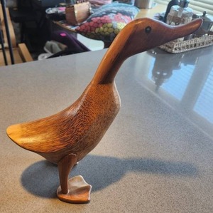 lot 68 image: Wooden Duck Figurine 10 Tall