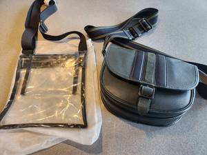 lot 75 image: Coach Leather & Clear PVC Bag Set
