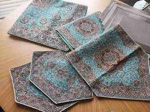lot 87 image: Elegant Woven Pattern Tablecloth Set