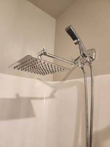 lot 105 image: Combination Rain Shower and Handheld Chrome Shower