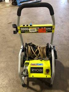 lot 9 image: RYOBI 2,000 PSI 1.2 GPM Electric Pressure Washer  missing parts Customer Returns See Pictures