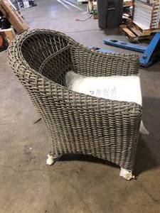 lot 1 image: Outdoor Wicker Chair  Customer Returns See Pictures
