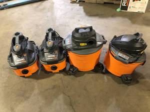 lot 14 image: Lot of  Assorted Shop Vacs Various  Models and Conditions    Customer Returns See Pictures