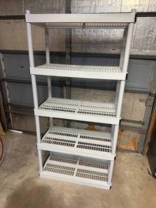 lot 59 image: 5 Tier Plastic Utility Shelf