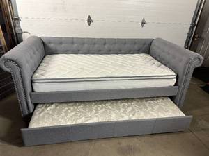 Twin Daybed with Roll Out Trundle Bed - Take or Leave Mattresses