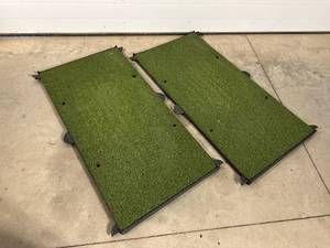 lot 6 image: 2 Fiberbuilt Heavy Rubber Golf Practice Mats